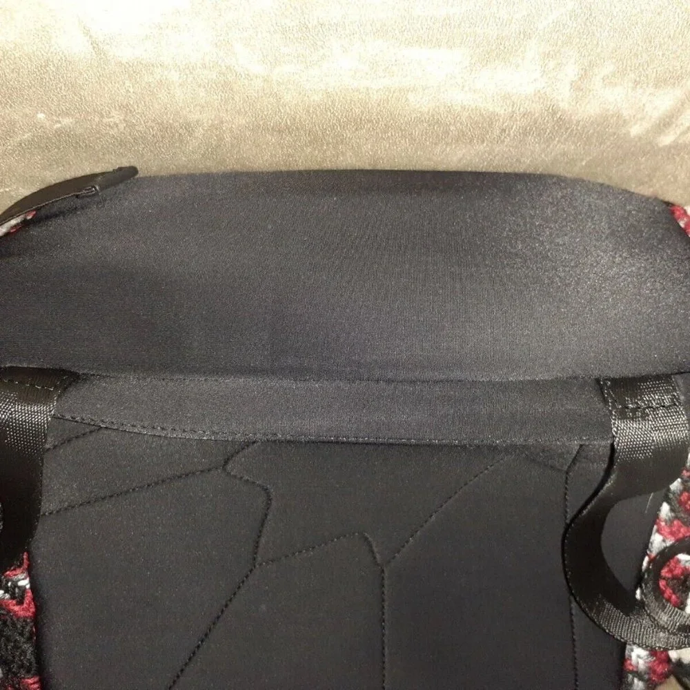 PAJAR-Logan Leather/Knit Luxury Special Force Sport Backpack-Black Plaid Mix-NWT